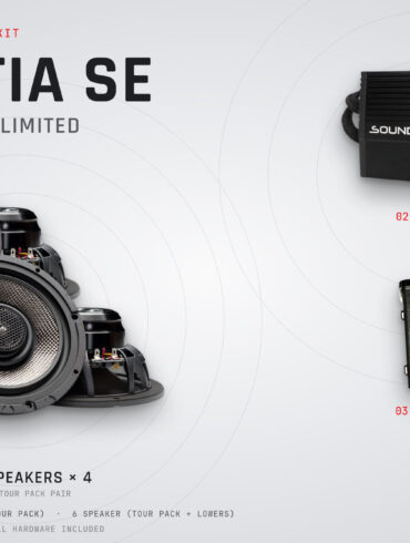Legatia SE — Street Glide 3 Limited (2026+ · Skyline OS) kit components: speakers, amplifier and interface